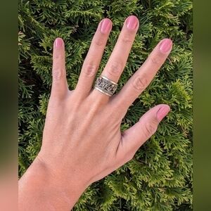 Moroccan Women's Cooperative Handmade Berber Silver Adjustable 10.5 Ring Unisex